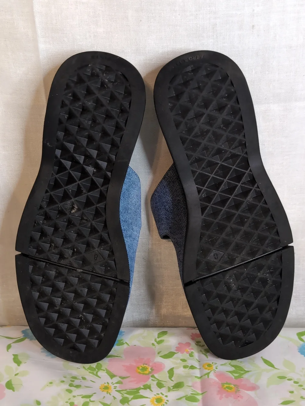 Aerosoles Faith Round Toe Flatform Denim Sandals womens 8
